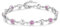 comvastars Argento DonnaBracciale DonnaArgentoBraccialetti di cristallo Bracciale Donna Argento a Cuore Regolabile Regali di compleanno e Natale per lei Viene fornito con una scatola regalo(rosa)