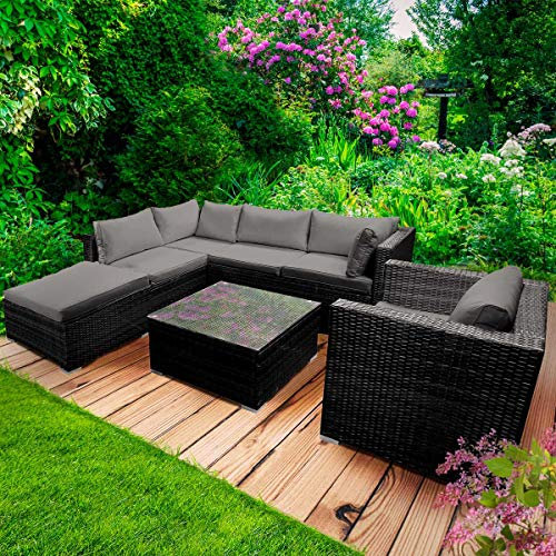 BRAST® Gartenmöbel Lounge Set | 4-7 Personen viele Modelle & Farben | inkl. extra Dicke Kissen | TÜV geprüft | Outdoor Loungemöbel Sitzgruppe Essgruppe Garnitur