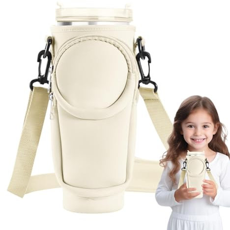 Tumbler Holder Bag - Tumbler Carrier Bag with Strap and Phone Pouch - Trip Drinking Adventure Hydration Adjustable Bottle Bag for Picnic, Working, Hiking