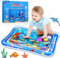 Dusor Wassermatte Baby Spielzeug 3 6 9 Monate, Wasserspielmatte BPA-frei, Spielmatte Baby, Aufblasbare Bauchzeit Matte, Spaßaktivitäten Das Stimulationswachstum Ihres Babys
