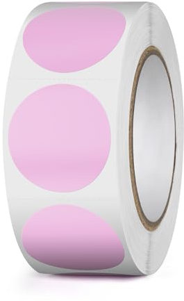 YIKIADA 500 Stück Runde Aufkleber 25 mm Thermo Etiketten Punkt Selbstklebend Rolle Adressaufkleber Wasserdicht Kleine Klebepunkte Farbkodierung Violett