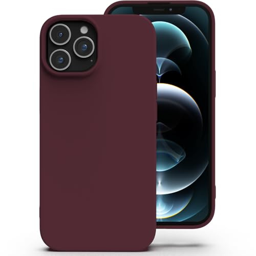 Zuvirelx Silicone Coque pour iPhone 12 Pro Max, Anti-Poussière, Mince, Adapté à la Poche Coque pour Téléphone‌ Apple iPhone 12 Pro Max - Bourgogne