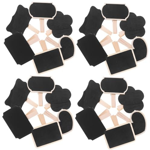 HONMEET 30stücke Mini-kreidetafelschilder Aus Holz Tafelklammern Zum Anklipsen Gartentafeln Message Board-clips Für Lebensmittel Klemmbrett Marker Tafeletiketten Tafel