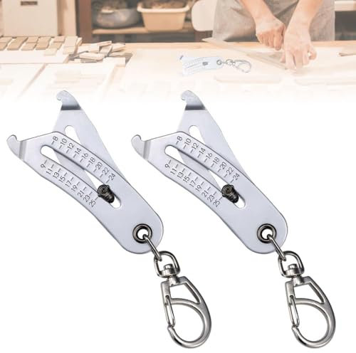 Portable Precise Thread Size Checker Keychain, Thread Size Verification Tool, Quick Hand Measuring Tool Nuts and Screws Thread Checker for Fast and Precise Measurement (2 PCS)