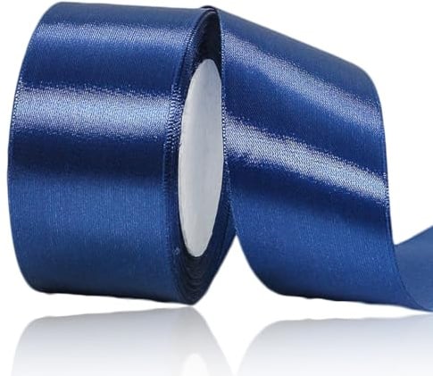 ALOHOVME Satinband Dunkelblau 50mm Breit, 23 Meters Navy Blau Geschenkband | Dunkelblau Schleifenband Breites zum Geschenkverpackung, Weihnachten, Bastelarbeiten, Geburtstag und Hochzeitsdekoration