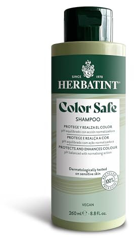 Herbatint Color Safe Farbschutzshampoo, 260 ml, Normalisierungsshampoo für die Pflege und den Schutz von gefärbtem Haar, mit Bio-Aloe Vera, ausgewogener pH-Wert, 93% natürliche Inhaltsstoffe