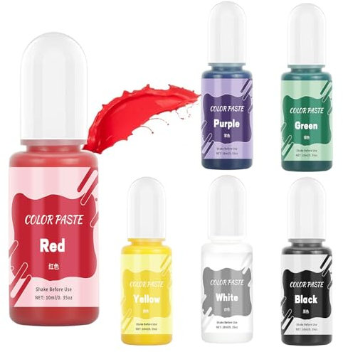 Ronoza Farbe für Gießpulver, 6 Farben Set für Beton Gips, Hochkonzentrierte Farbpigmente für Modellbau, DIY und Kreativprojekte, Leicht lösliches Pulver, Betonfarbe Pulver Gipsfarbe