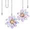 2Pcs Crystal Light Pull Chain Extension, 1.8 Crystal Glass Flower Pendant with 63cm Ceiling Fan Chain Extender and Connector, Rainbow Fan Pull Decorative for Bathroom Toilet Light Ceiling