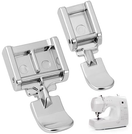 keyxer 2-Pièces Set de Pieds de Machine à Coudre - Pied Presseur et Pieds-De-Biche - Universel Snap-on Compatible avec Tous Les Modèles à Tige Basse - Parfait pour Brother, Babylock, Singer, et Plus