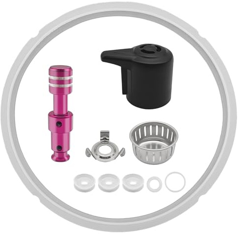 10Pcs 8 Qt Pressure Cooker Accessories Set, Replacement Parts Include Silicone Sealing Ring, Steam Release Handle, Float Valve & Anti-Block Shield with 3 Silicone Caps for Duo/Duo Plus 8 Quart