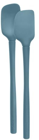 Tovolo Flex-Core All-Silicone Mini Spatula & Spoonula, Kitchen Utensil Set of 2, Heat-Resistant & BPA-Free Silicone Spatula & Spoonula, Safe for Cast Iron & Non-Stick Cookware, Dishwasher-Safe