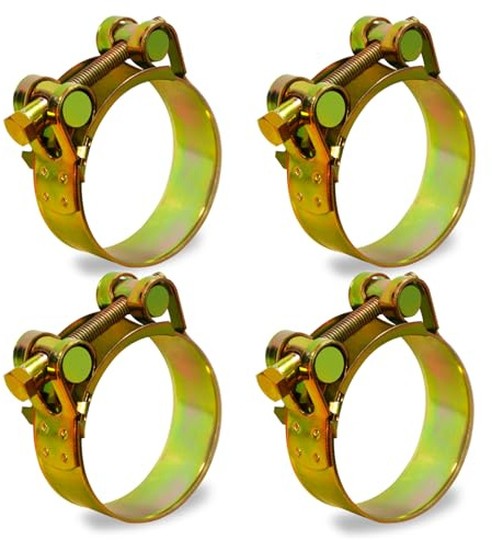 Ezitruz T-Bolt Hose Clamps, 5 Pcs 60-63mm Exhaust Clamp Set, Sturdy Hose Clips & Bolt Clip for Auto Water and Gas Pipe(Bandwidth 22mm, Gold)