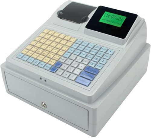 ShaiVrissian Elektronische Registrierkasse,Integrierte Management Maschine,81 Tasten,Digitale LED-Anzeige,Kassensystem,Mit Schublade,Für Kleinunternehmen,Restaurant