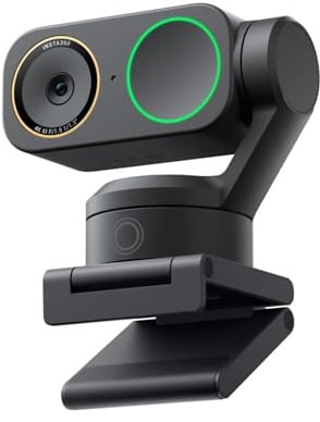 Insta360 Link 2 Pro - Webcam 4K PTZ per PC/Mac | Sensore 1/1,3,tracking IA, microfoni direzionali canc. rumore, supporta Stream Deck, Zoom, Teams, Twitch per stream/riunioni