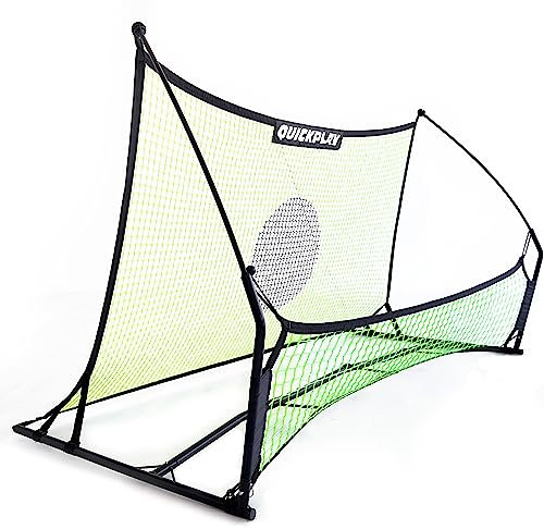 QUICKPLAY TEKKERS Professioneller Fußball Rebounder - Tragbare Trainingswand 1.8x1.2m - Dual Net System für Passspiel & Techniktraining