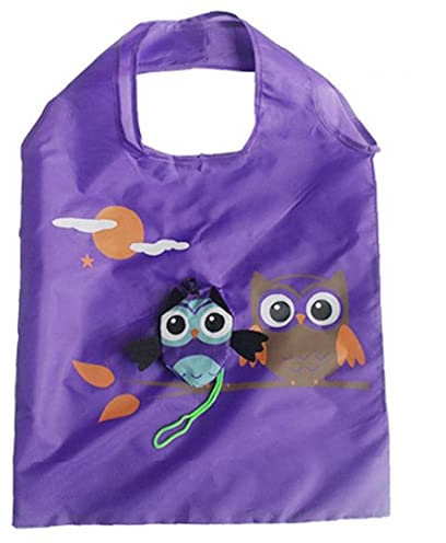 Froiny Niedliche Tier Eule Form Wiederverwendbare Einkaufen Einkaufstasche Faltbare Tragetasche Tragbare Reise Umhängetasche Falten Aufbewahrungstaschen Home Organizator, Violett