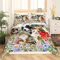 Loussiesd Botanischer Bettbezug Hunde- und Katzenbettwäsche Set 135x200cm Blumendruckmuster Bettwäsche Bunte Blumen Bauernhaus Bettbezug mit 1 Kissenbezug 80x80cm