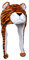JK Home Mignon Bonnet Animal 3 en 1 Chapeau d'hiver Velours Echarpe Gants Cache Cou Oreilles Tigre Court