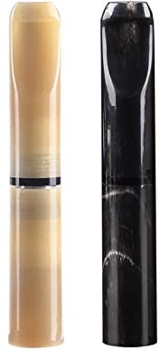 Lot de 2 porte-cigarettes avec filtre à charbon actif 9 mm en corne naturelle pour homme Jaune/noir