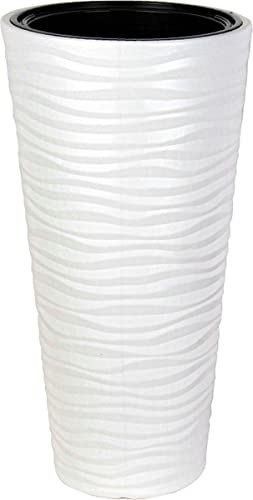 Long pot de fleurs L Vase blanc 80 cm pour intérieur et extérieur