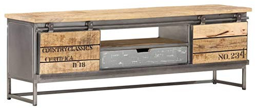 BaraSh TV-Schrank 120 x 30 x 40 cm Wohnwand Wohnzimmer Fernseher Schrank TV MöBel TV Sideboard TV Unterschrank Massivholz Mango