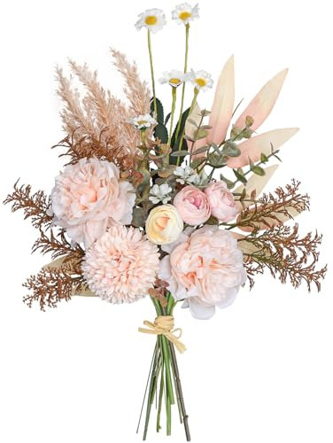 Betylifoy Flores Artificiales Ramo de Boda Artificial de Flores de Seda Ramo de Flores de Hortensia Artificial Arreglo Floral para Centros de Mesa Decoración de la Oficina en Casa (Champagne)