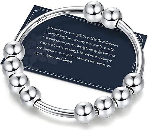 J.Fée Anxiety Ring Silber 925 Stress Ring Damen Stressring Silber Ringe 925 Frauen Angstring Silber Anxiety Ringe Verstellbar Ringe Für Frauen