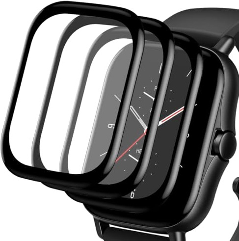 Zerrshoo 3 Pezzi Pellicola Protettiva per Amazfit GTS 2 Mini HD Chiaro Film, [Non Vetro Temperato] copertura totale curva 3D, Anti-Graffio Protective, Anti-Impronte, HD Chiaro Protezione Schermo