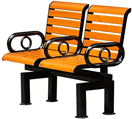 WOTZOV Gartenbänke, Parkstühle für den Außenbereich, Garten, malerische Schule, Freizeit, Holzstühle, öffentliche Stühle, DREI-Personen-Stühle mit Eisenrückenlehne, Gartenbänke,