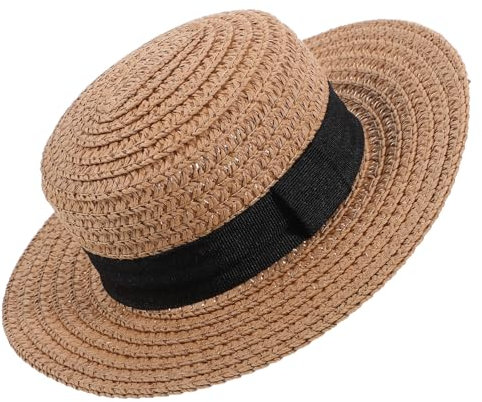 JOINPAYA Miniature Top Doll Hat Woven Straw Doll Hat Ornament for Micro Landscape and DIY Crafts and Lightweight and Home Decor