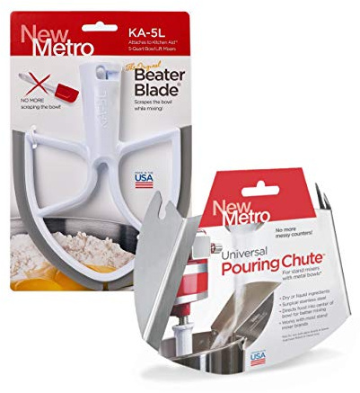 Original Beater Blade for 5 Quart Bowl Lift Stand Mixer and Universal Pour Chute Set, PC-5L, Made in USA