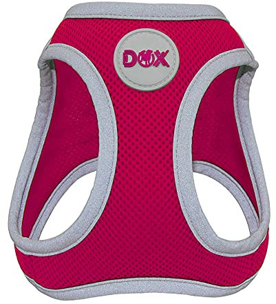 DDOXX Harnais Chien en Air Mesh Réfléchissant à Enfiler - Harnais Anti Traction pour Chien, Chat et Chiot de Petite et Moyenne Tailles - Harnais Chat - Rose, XL - Diverses Couleurs Disponibles