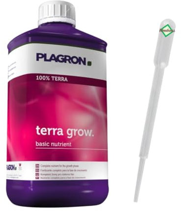 Weedness Plagron Terra Grow 1 litres - Grow Cultivation Engrais intérieur Phase de Croissance Engrais Organique Liquide Concombres Tomates