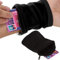 AYNEFY Handgelenktasche Outdoor Sport Running Armband Jogging Übung Gym Handgelenkband Tasche Doppelseitiges Armband Handgelenk Geldbörse mit Reißverschluss Schwarz 9 x 1cm