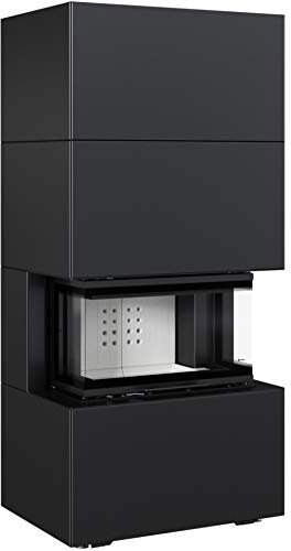 Kratki Home Easy Box Kamin-Ofen Stahl-Verkleidung schwarz hochschiebbar Fertig-Bausatz 7kw Bauart 2 160mm Abgasstutzen-Durchmesser