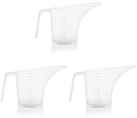 Appletofu Jarra de embudo para hacer jabón, recipiente de gran capacidad fácil de verter con boquilla larga, suministros para hacer jabón, molde para hornear, vela, apto para microondas, 4 tazas, 32