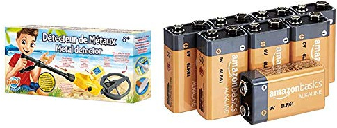 Buki - KT7020D - Détecteur Digital de Métaux & Amazon Basics Piles alcalines 9 V pour Le Quotidien - Lot de 8 (Le visuel Peut différer)