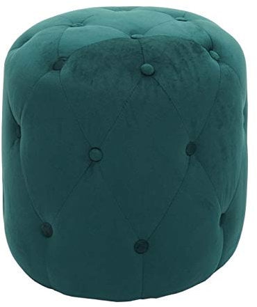 Mendler Hocker HWC-D22, Sitzhocker Ottomane, 42x39cm MVG-Zertifiziert - Samt dunkelgrün
