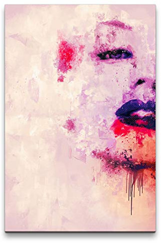 Marilyn Monroe Porträt Abstrakt Kunst Filmikone Kult Farben 60x90cm Leinwandbild