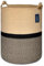 COMSE Extra Large Blanket Basket, Tall Woven Storage Basket, Nursery Hamper, 40 x 55 CM, Cotton Rope Laundry Hamper for Toys Clothes Towels, Blend Brown/Black