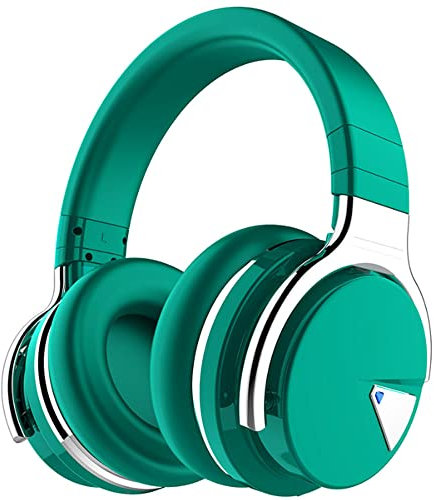 ZTBGY Active Noise Cancelling Headphones,Bluetooth Headphones with Microphone Deep Bass Wireless Headphones Over Ear Comfortable Protein Earpads 30 Hours Playtime,for DJ/TV/PC/Phone (Green)