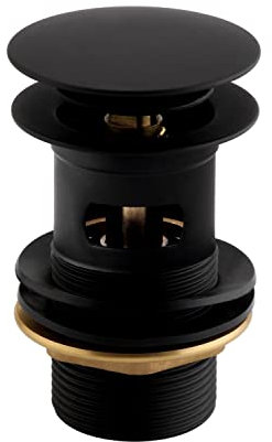 Bristan W BASIN04 BLK Round Basin Clicker Waste Slotted, Black