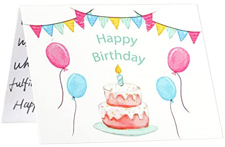 JewelryWe Geburtstagskarte Grußkarte Glückwunschkarte Dankeskarte Geschenkkarte zum Geburtstag für Freunde Familie Liebhaber