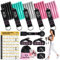 Resistance Bands Widerstandsbänder Set, 5 Fitnessbänder Expander Tube Bands, Fitnessband mit Großem Griff Knöchelriemen Türankerbefestigung Tragtasche, Ideal für Pilates Krafttraining