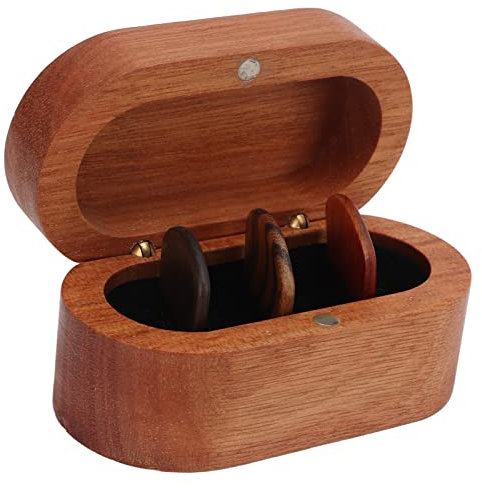 Plektrum-Aufbewahrungsbox aus Holz mit 3 Plektren, Kleinteile-Organizer für Bass-Mandoline, Banjo, Ukulele, Heimcafé-Dekorationen