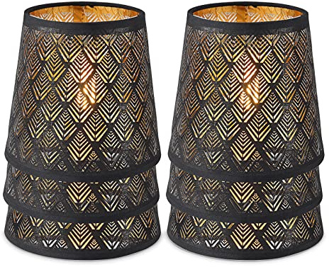 YISUN Set of 6 Clip on Lamp Shade, Clip on Gauze Chandelier Lampshades | Little Upright Wall Candle Light Lampshade for Bedroom, Dining Room Decorations