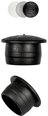 FUX 10 Stück Blindstopfen Abdeckkappen für Bohrlöcher Bohrlochabdeckung, Schaftdurchmesser 4,4 bis 20,5mm, Schwarz, Weiß, Natur, Bohrlöcher verschließen Bohrlochabdeckkappen, (Schwarz, 8,0mm)