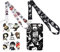 2 pièces Porte Badge Cordon Tour de Cou avec Porte-cartes, Harry Potter Porte Badge Strap Neck pour Porte Badges d'Identification, Cartes d'étudiant Clés Exposition Bureau, Blanc Noir