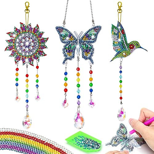 Bastelset Kinder ab 6 7 8 11 Jahre: Basteln Mädchen 4-11 Jahre Geschenkideen Spielzeug ab 5 9 10 12 Jahre Mädchen Teenager Diamant Painting Kinder Geburtstagsgeschenk Mosaik Windspiel für Home Decor