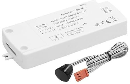 URPIZY Interruptor de sensor de movimiento infrarrojo electrónico IR interruptor de sensor de movimiento sin contacto ON/OFF puertas de luz de gabinete de cocina